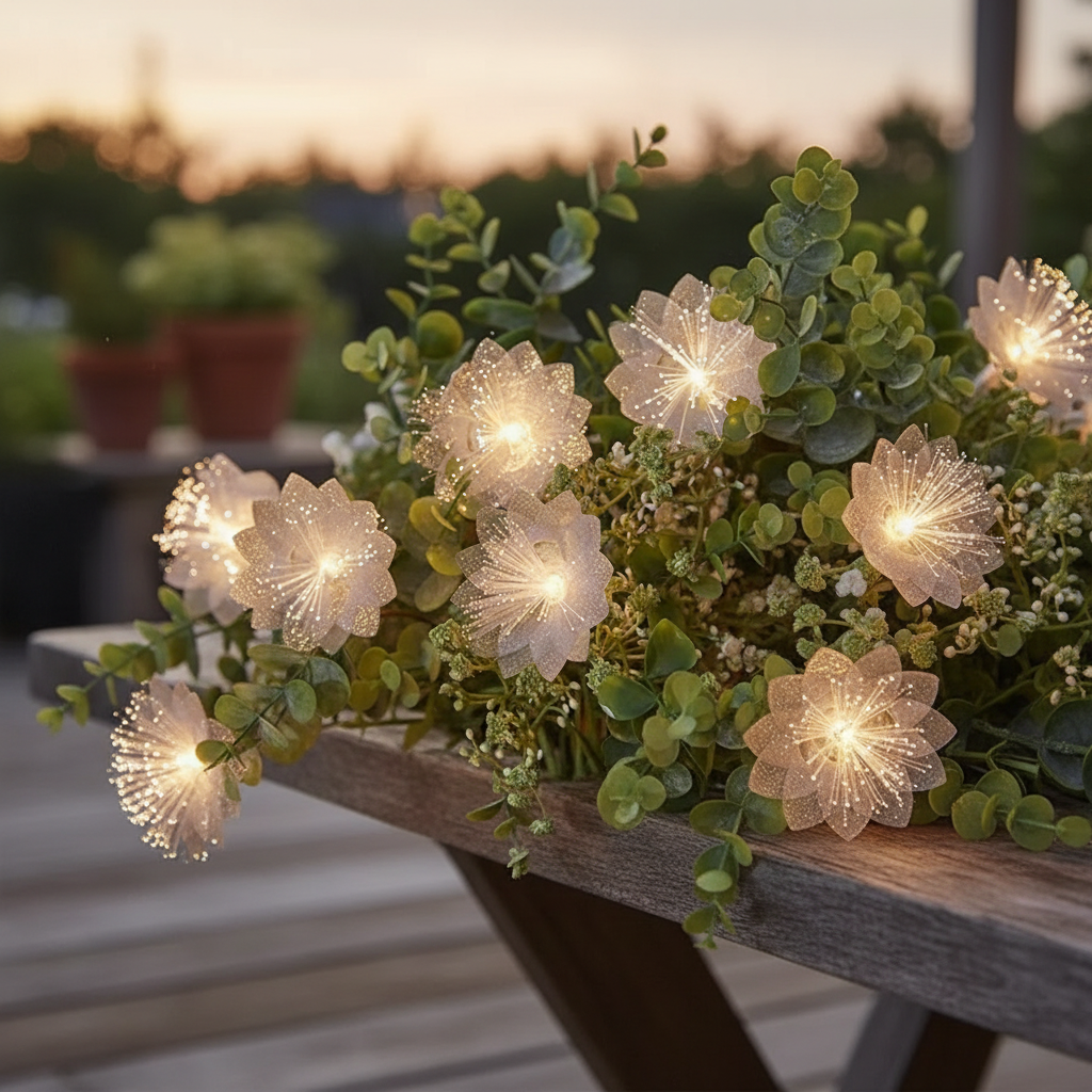 Guirlande Fleurs LED à Fibre Optique