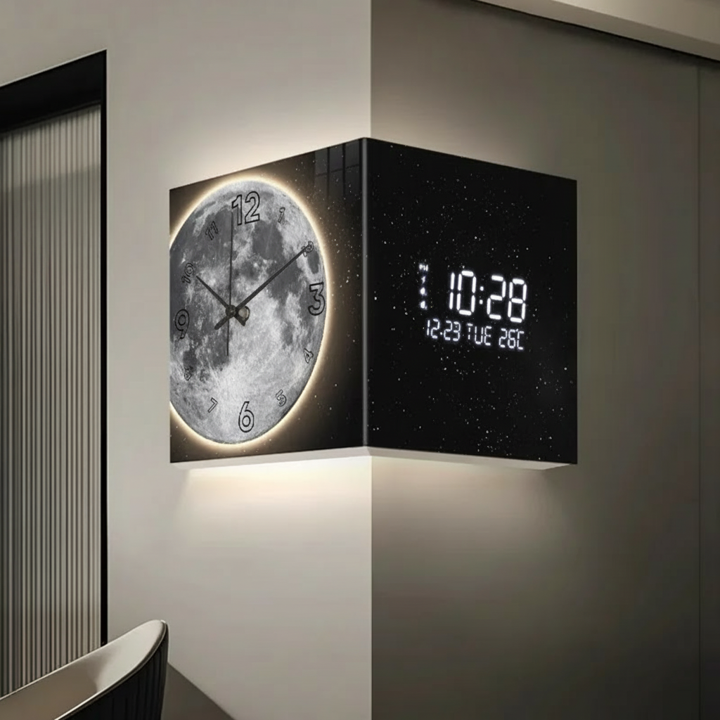 Horloge d'Angle LED Lune