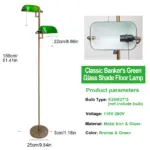 Lampadaire Banquier Double Tête Émeraude – Image 3