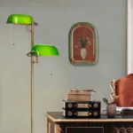 Lampadaire Banquier Double Tête Émeraude – Image 2