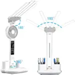 Lampe de Bureau LED 4 Têtes Ventilateur Horloge – Image 3