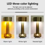 Lampe de Table Luxe en Métal Doré – Image 2