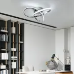 Plafonnier LED Moderne Argenté 3 Anneaux Entrelacés – Image 6