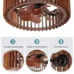 Ventilateur de Plafond LED Wabi-Sabi Bois – Image 5