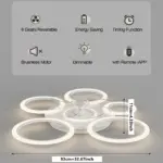 Plafonnier Ventilateur LED Anneaux – Image 6