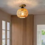 Plafonnier Led Retro Bambou tissé – Image 2