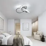 Plafonnier LED Moderne Argenté 3 Anneaux Entrelacés – Image 4