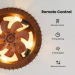 Ventilateur de Plafond LED Wabi-Sabi Bois – Image 6