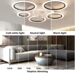 Plafonnier Ventilateur LED Anneaux – Image 5
