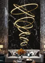 Lustre Suspension LED Moderne Anneaux Entrelacés Or – Image 8