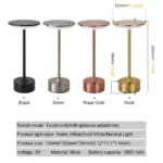 Lampe de Table Luxe Métal Fin Rechargeable – Image 2