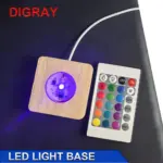 Socle Lumineux LED en Bois Support Cristal Art – Image 2