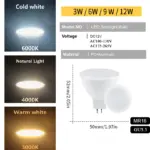 Spot LED GU5.3 MR16 230V Blanc 120° – Image 2