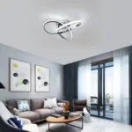 Plafonnier LED Moderne Argenté 3 Anneaux Entrelacés – Image 5