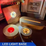 Socle Lumineux LED en Bois Support Cristal Art – Image 3