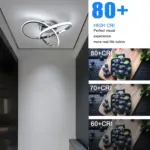 Plafonnier LED Moderne Argenté 3 Anneaux Entrelacés – Image 8