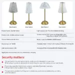 Lampe de Table LED Dorée Cristal – Image 6