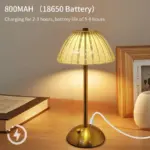 Lampe de Table LED Dorée Cristal – Image 5