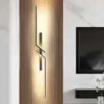 Applique LED Minimaliste Noire Courbée – Image 2