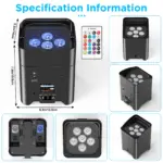 Projecteurs LED Scène RGBAW+UV – Image 6