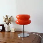 Lampe de Table Macaron en Verre Vintage – Image 2