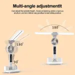 Lampe de Bureau LED 2 Têtes Ventilateur Horloge – Image 6