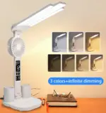 Lampe de Bureau LED 4 Têtes Ventilateur Horloge – Image 2
