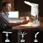 Lampe de Bureau LED 4 Têtes Ventilateur Horloge – Image 5