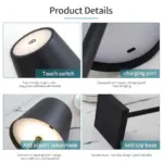 Lampe de Table Abat-Jour LED Rechargeable – Image 5
