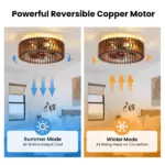 Ventilateur de Plafond LED Wabi-Sabi Bois – Image 4