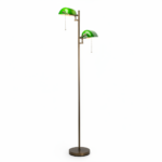 Lampadaire Banquier Double Tête Émeraude
