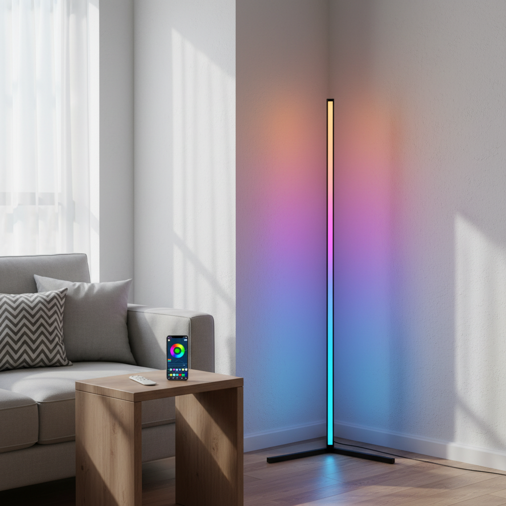 Lampadaire d'Angle LED RGB
