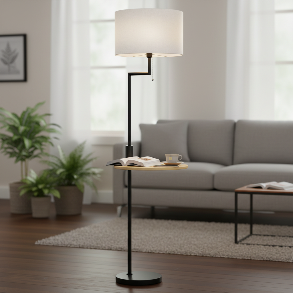 Lampadaire LED avec Tablette