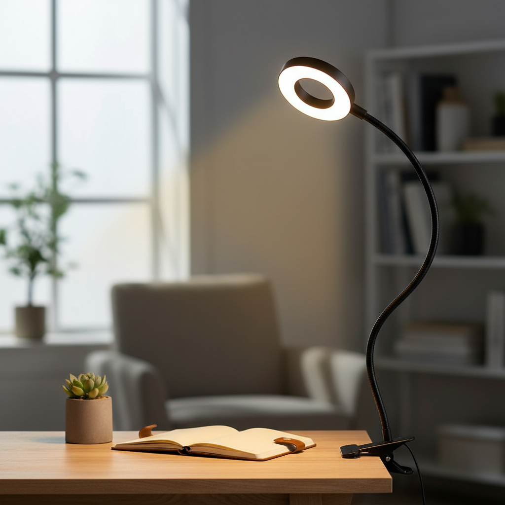 Lampe de Bureau Ring à Pince LED