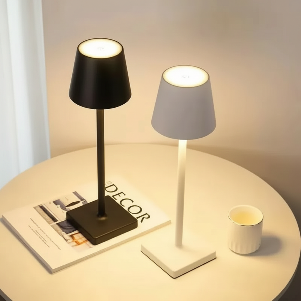 Lampe de Table Abat-Jour LED Rechargeable