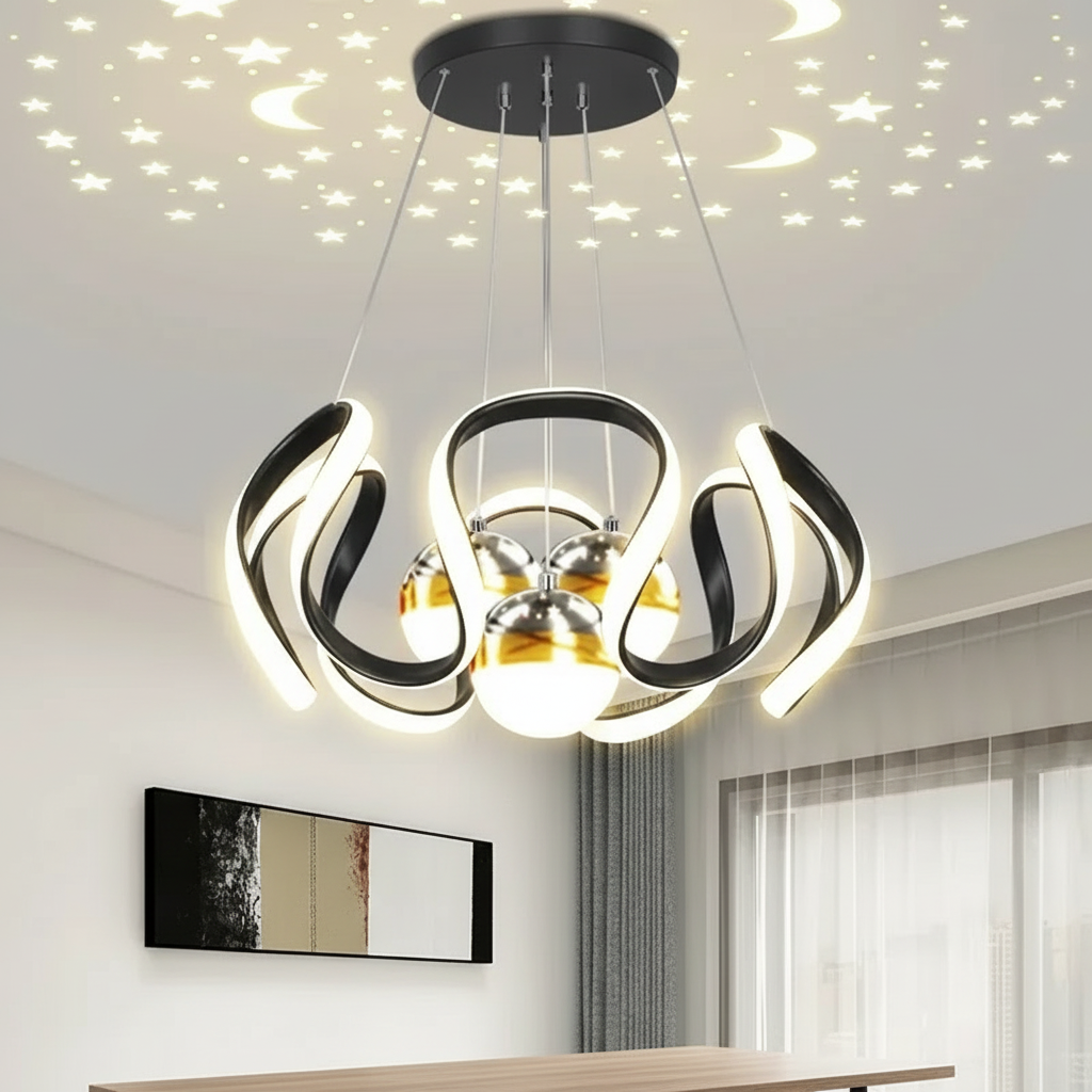 Lustre LED Design Ruban Ondulé
