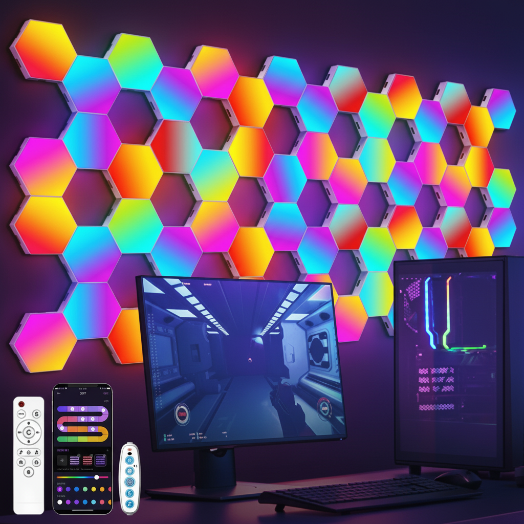Panneaux LED Modulaires Hexagone RGB