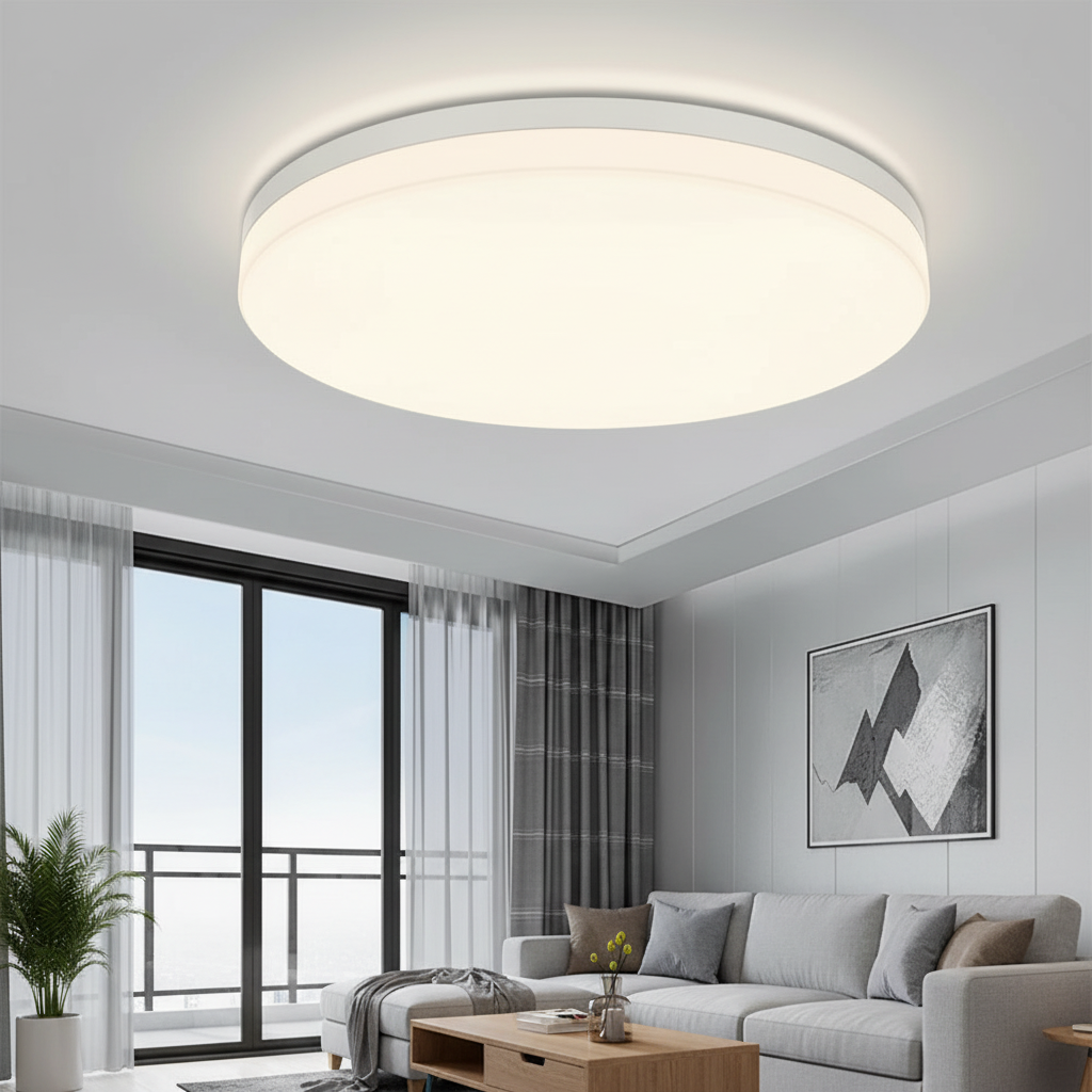 Plafonnier LED Disque Épuré Blanc