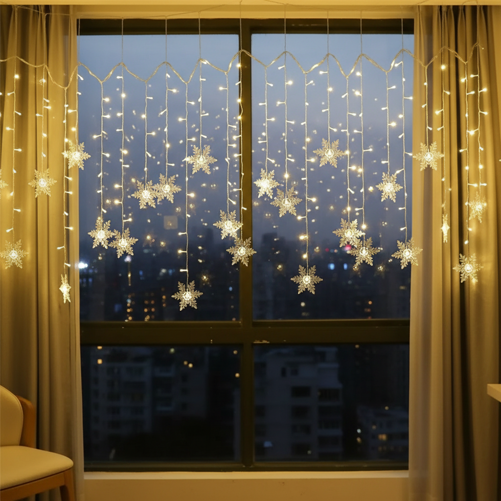 Rideau LED Flocons de Neige