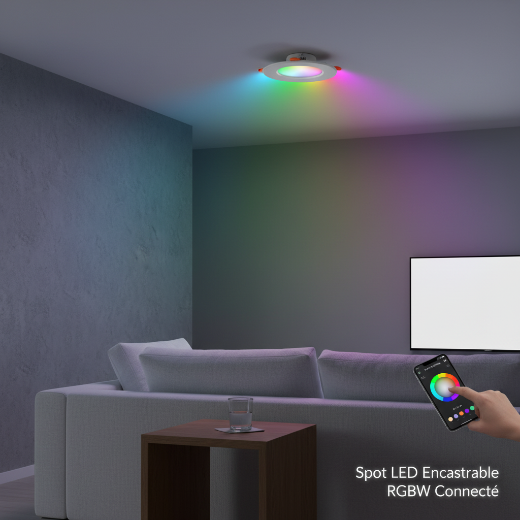 Spot LED Encastrable RGBW Connecté