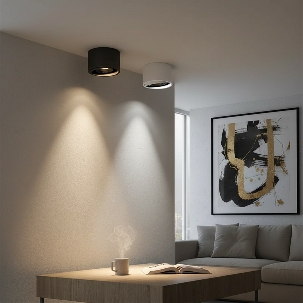 Spot LED Encastré Orientable Noir et Blanc