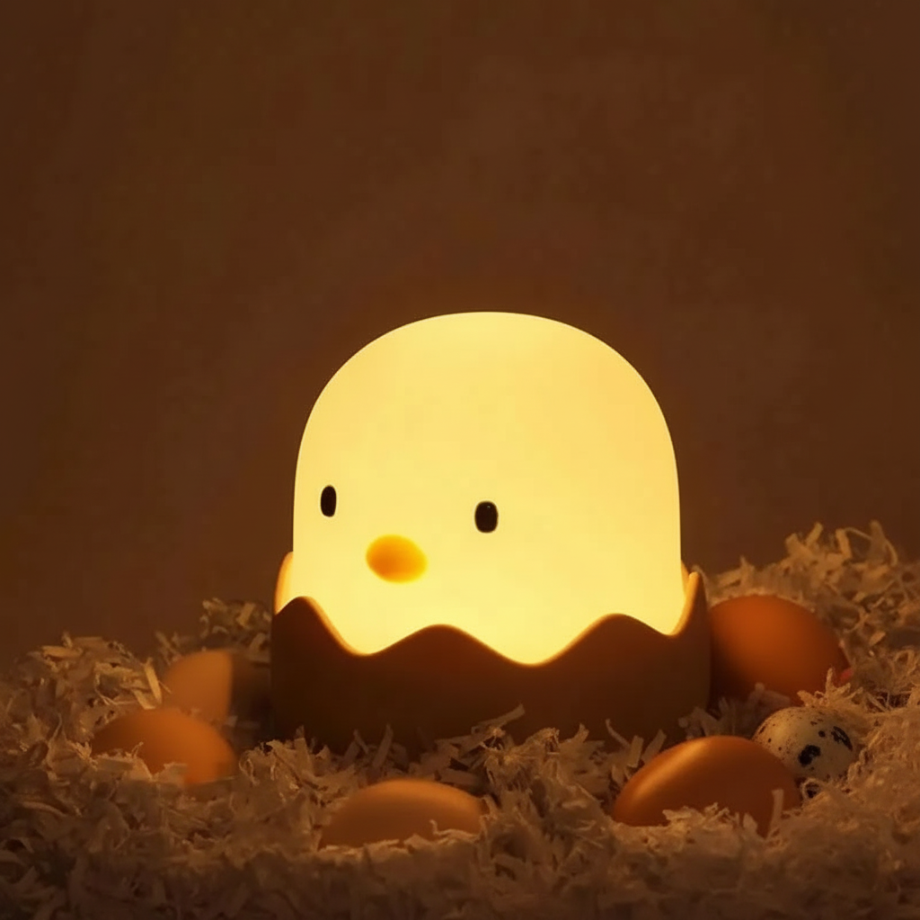 Veilleuse Poussin dans sa Coquille