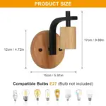 Applique Murale LED Scandinave Chêne – Image 2