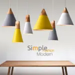 Suspension LED Scandinave Bois Pastel