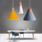 Suspension LED Scandinave Bois Pastel – Image 4