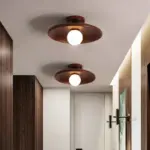 Plafonnier LED Design Nordique Bois – Image 2