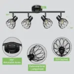 Plafonnier LED Industriel 4 Spots – Image 4
