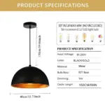 Suspension LED Industrielle Dôme – Image 2