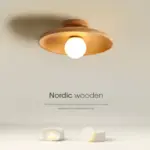 Plafonnier LED Design Nordique Bois – Image 5