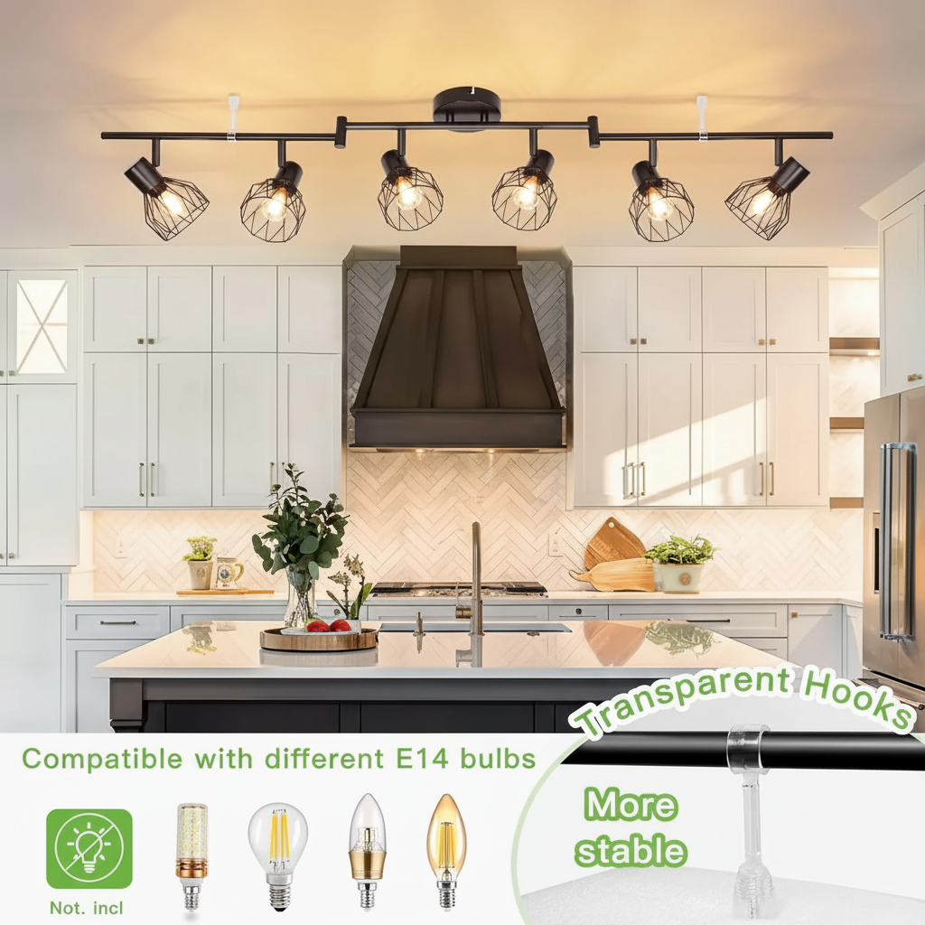 Plafonnier LED Industriel 6 Spots